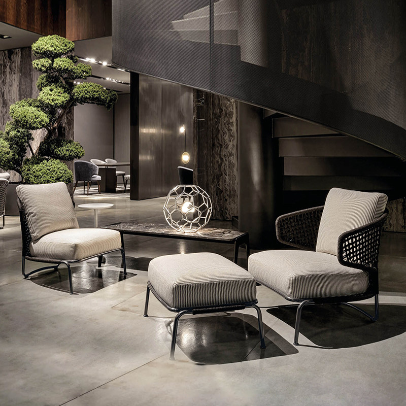 Nordic designer creative rope outdoor sofa coffee table combination leisure courtyard garden villa balcony waterproof