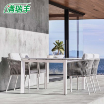 High-end outdoor tables and chairs three pieces of courtyard balcony small tables and chairs for leisure Nordic outdoor terrace vine chair