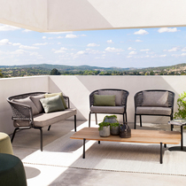 Outdoor sofa vine outdoor hotel garden garden patio room waterproof single double double chair