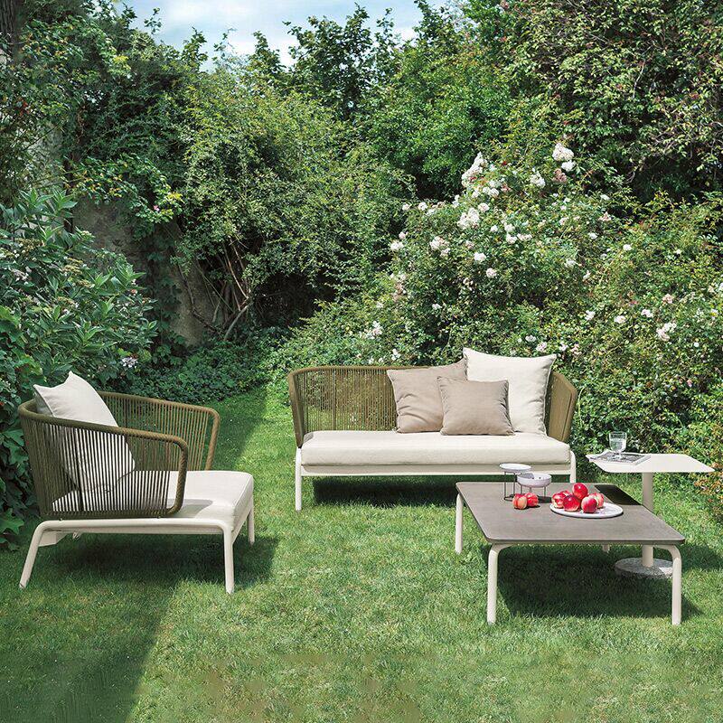 Nordic leisure outdoor sofa combination outdoor open-air balcony garden garden villa homestay waterproof rattan furniture