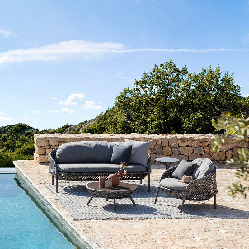 Outdoor rattan courtyard sofa waterproof Nordic outdoor patio designer creative greenhouse leisure rattan rattan chair