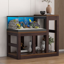 Simple solid wood gold tank rack high and low ecological fish tank on the aquarium box customized