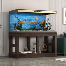 Simple medium-sized fish tank rack solid wood bottom cabinet aquarium bottom fish tank table bearing redirect fish tank
