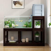Simple fish tank shelf solid wood living room high and low ecological fish tank landing rack on the ground aquarium