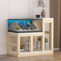 A minimal fish tank base solid wood living room high and low frame on the ground frame of the anxiety tank can be customized independently