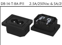 AC socket power socket Multinational Certification socket DB-14-T-8A-P11 eight socket terminal Holder
