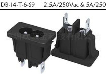 AC socket power socket Multinational Certification socket DB-14-T-6-S9 eight socket terminal Holder