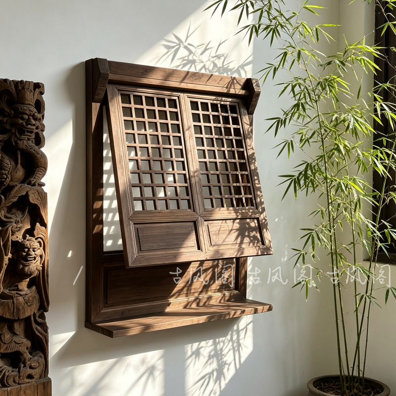 Chinese-Style Retro Flower Window, Antique-Style Distressed Window, Antique-Style Carved Doors and Windows, Dongyang Wood Carving, Up-And-Down Window Chinese-Style Retro Flower Window, Antique-Style Distressed Window, Antique-Style Carved Doors and Windows, Dongyang Wood Carving, Up-And-Down Window