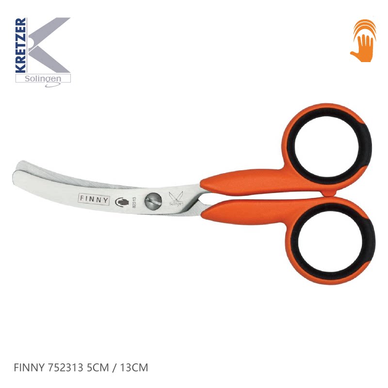KRETZER safety scissors 752313015020 anti-misstab scissors cut packaging fabric arched cutting edge