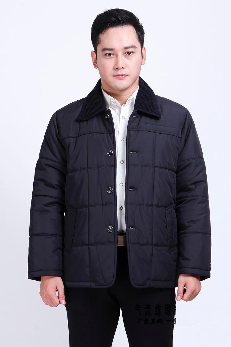 Cộng với phân bón cộng với kích thước lớn mùa đông nam dày áo khoác nam trung niên nút cotton quần áo trẻ em béo cha béo áo khoác kaki nam
