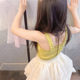 Girls fashion suit 2022 summer new Korean version baby camisole mesh skirt children's fashion summer dress