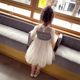 Girls foreign bubble bubble mesh princess dress 2022 autumn new Korean version of children's long-sleeved dress baby skirt