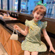 Girls Chinese style foreign style small flying sleeve cheongsam 2022 summer new children's sweet princess style short-sleeved dress