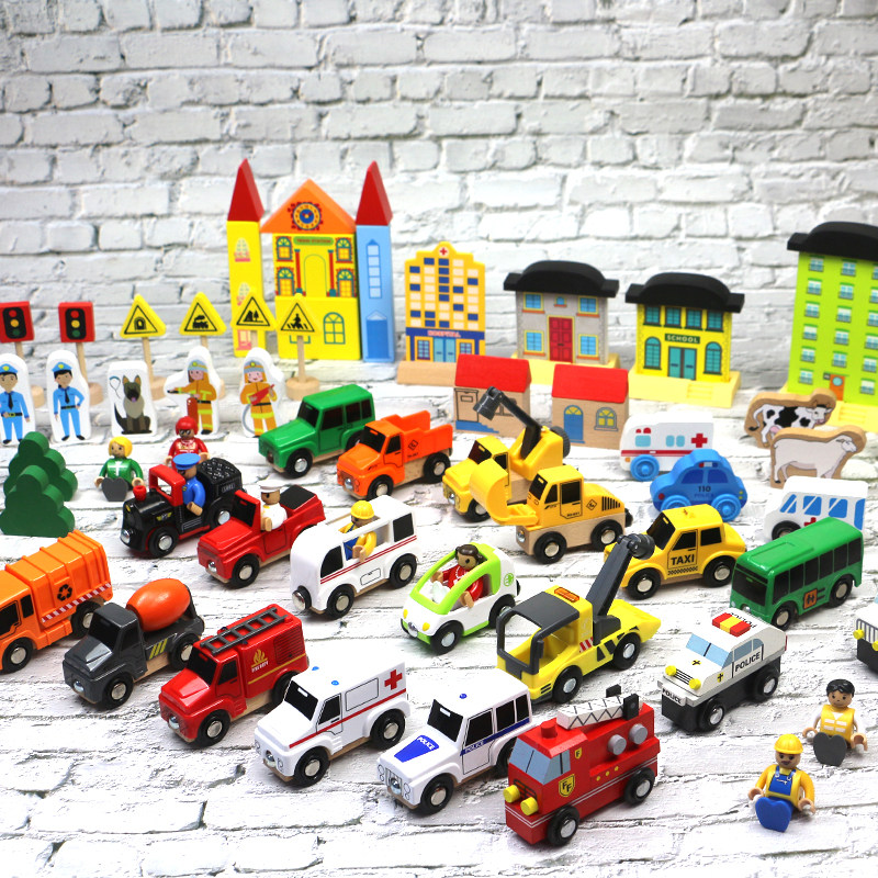 Wooden train rail track track toy scene trolley road standard accessories compatible with 3 millimetre brio rice rabbit 6