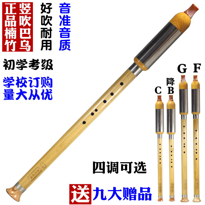 Tea Horse Ancient Road Nan Bamboo Vertical Blowing Bau Primary School Students Beginners Learn Bau Musical Instrument FG Lower B Key C Tone Bau Vertical Blowing