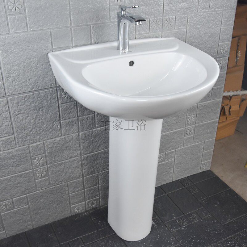 New original single outlet upright post basin washbasin washbasin Shop Long Recommended Scratches-Resistant Bathroom Ceramic Washbasin