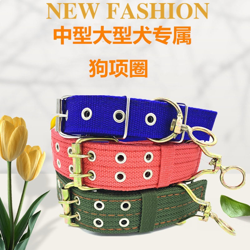 Dog collar large dog neck ring small dog medium dog can adjust dog head coat pet collar coil gold horse dog