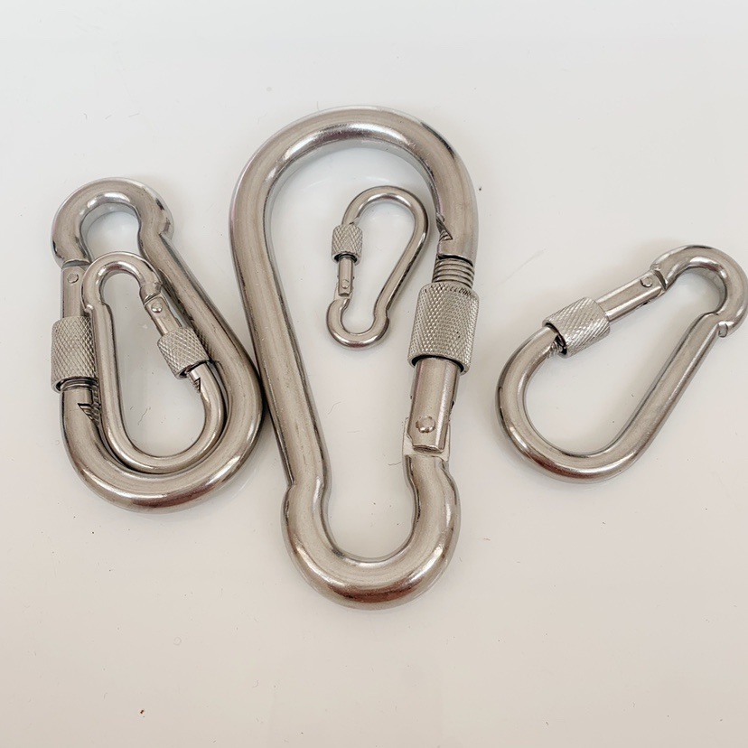 304 stainless steel with nut opening ring safety buckle connection safety buckle pet lifting chain lock mountaineering