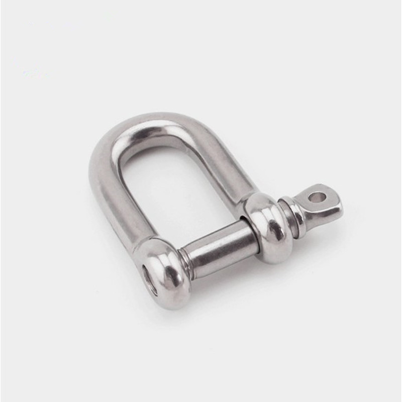 304 Stainless steel shackle D type shackle Chain buckle Wire rope connection buckle Horseshoe shackle 456810121416