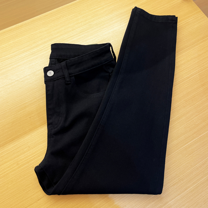 Men's Long Jeans! Pure Black Jeans, Light Luxury, Anti-Fading, Stretchy, Slim-Fit, Skinny Jeans, Long Pants