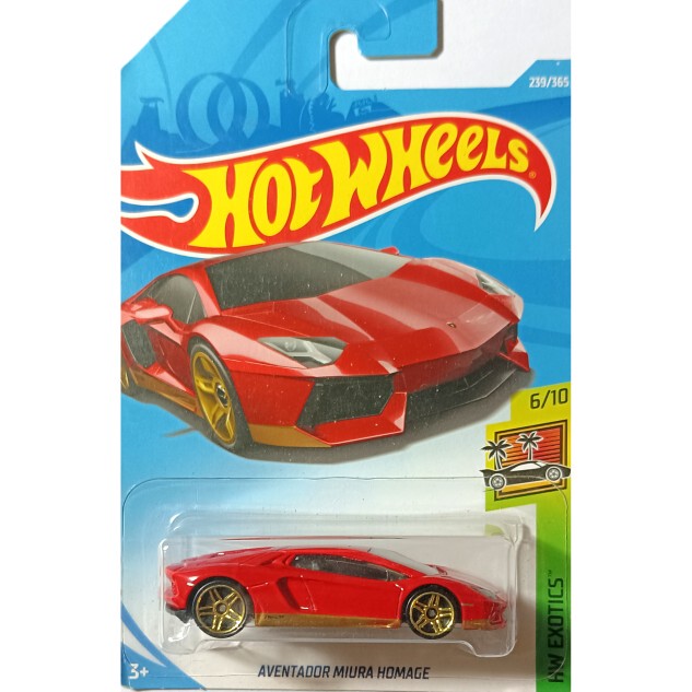 Hotwheels Lamborghini Aventador Supercar Red Aventador 239