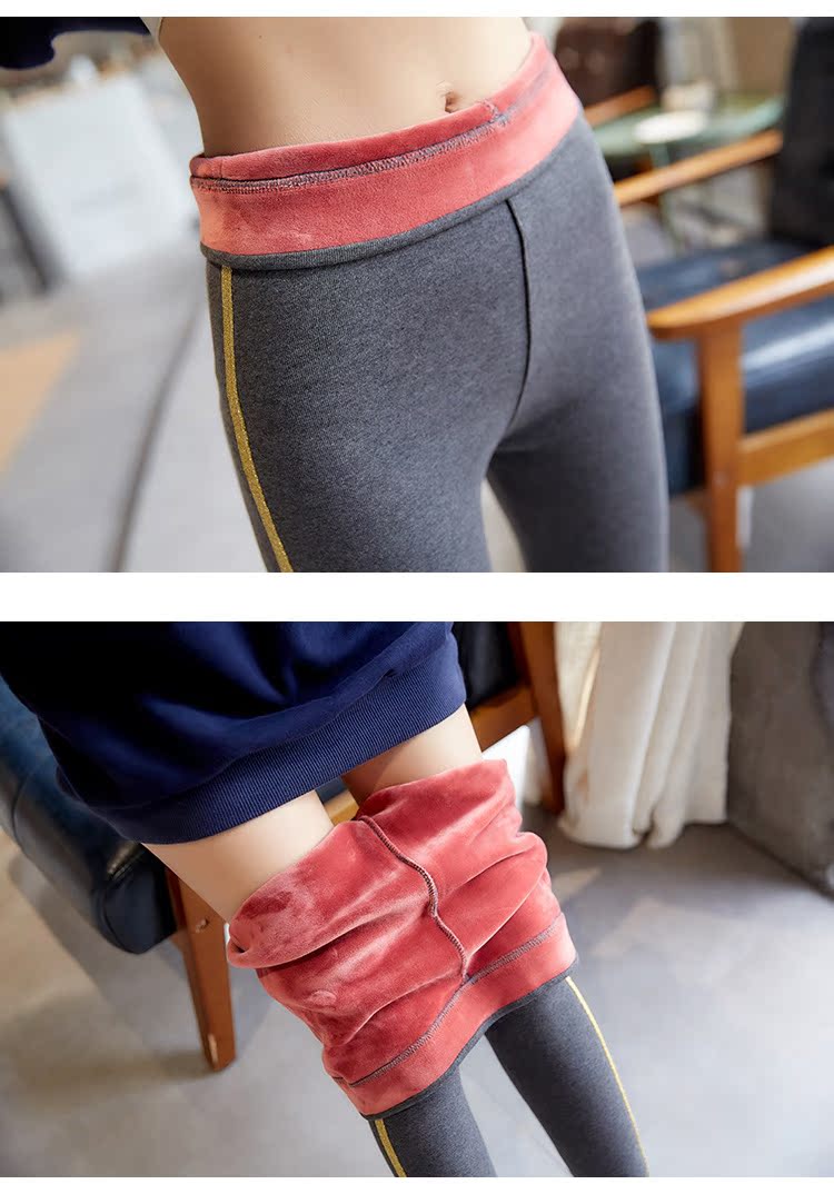 Quần cạp cao cộng với quần legging nhung nữ mùa thu đông quần dài bó sát quần skinny bó sát mỏng hai quần thanh quan dai nu