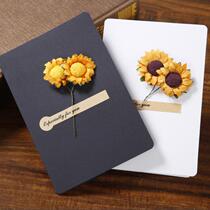 Mid-autumn greeting card small card custom blessing hand-dried flower greeting card creative birthday card teachers day to send staff