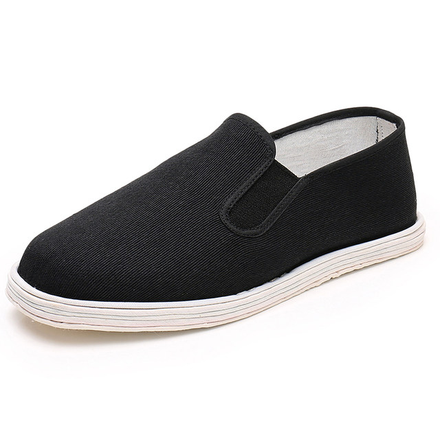 ເກີບຜ້າປັກກິ່ງເກົ່າທີ່ເຮັດດ້ວຍມື mille-layer sole sole cloth shoes casual shoes men's pure cloth sole breathable casual black cloth shoes