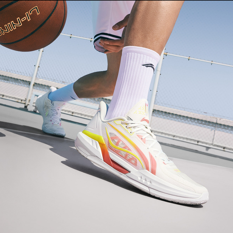 Lining Li Ning Light Speed 3 Basketball Shoes Fluorescent Pink Green Cushioning Wear-Resistant Practical Basketball Shoes for Men Abpv005