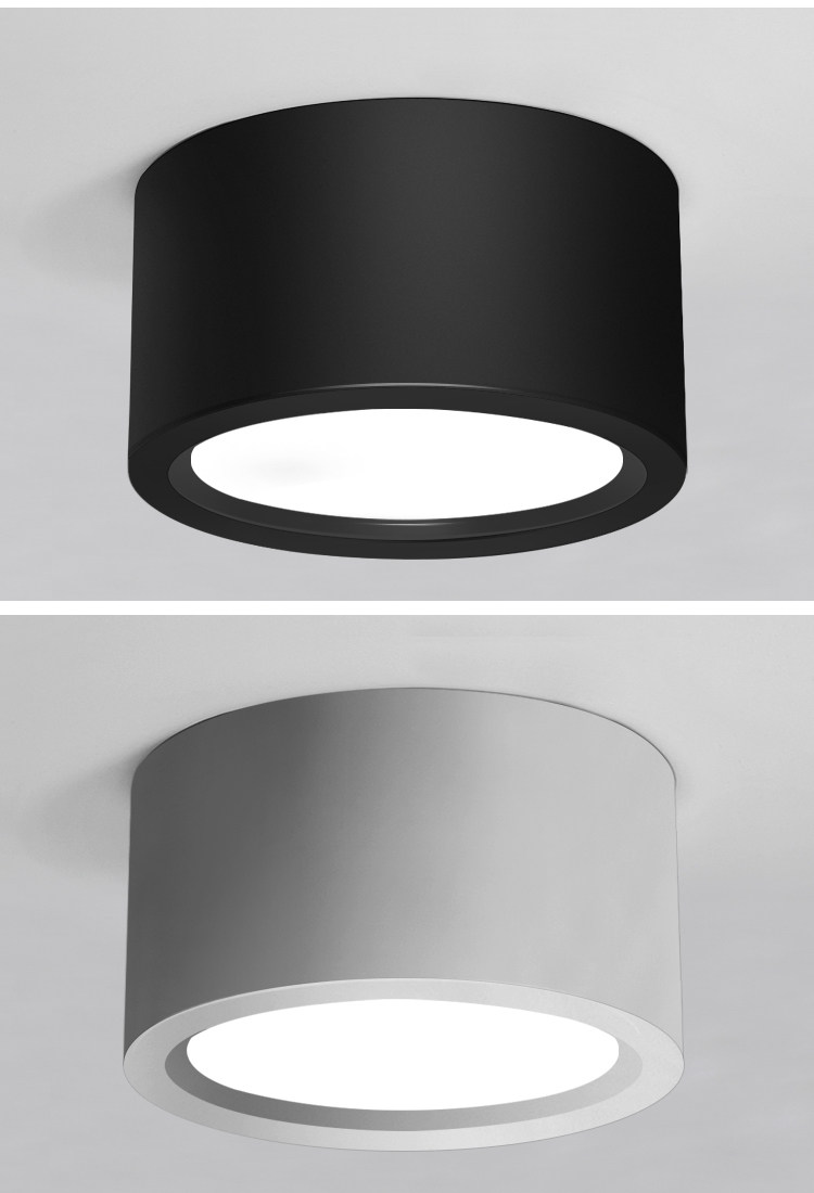 Настенные вниз свет led明装筒灯免开孔吸顶桶灯圆柱形商用服装店黑色6寸防眩光天花灯 OTHER