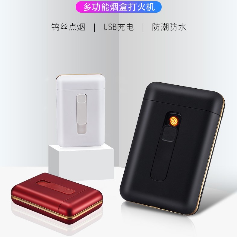 Creative Personality Customized Incense Smoke Box Lighter 19 Integrated Charging Point Smoke Lighter Clothing Cigarette Case Ultrathin Portable