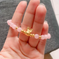 Золотой кролик, кварц, бусины, аксессуар, цвет