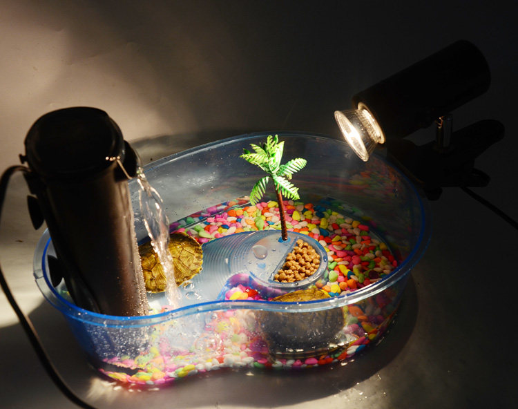 Aquarium turtle tank plastic turtle special with drying table water turtle tank pet special tank ecological turtle basin