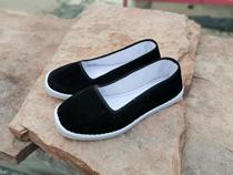 Book for handmade mens square mouth cloth shoes plastic bottom black gold velvet material without single shoes casual spring and autumn