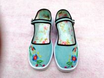 Spring and Autumn Women's National Style Embroidered Cloth Shoes Buckle with Student Shoes Mori Women's Single Shoes Shallow Flat-bottomed Leisure