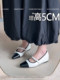 French-Style Height-Increasing Color-Block Mary Jane Shoes 2025 Summer New Fashion Heart Buckle Versatile Chanel-Style Single Shoes for Women
