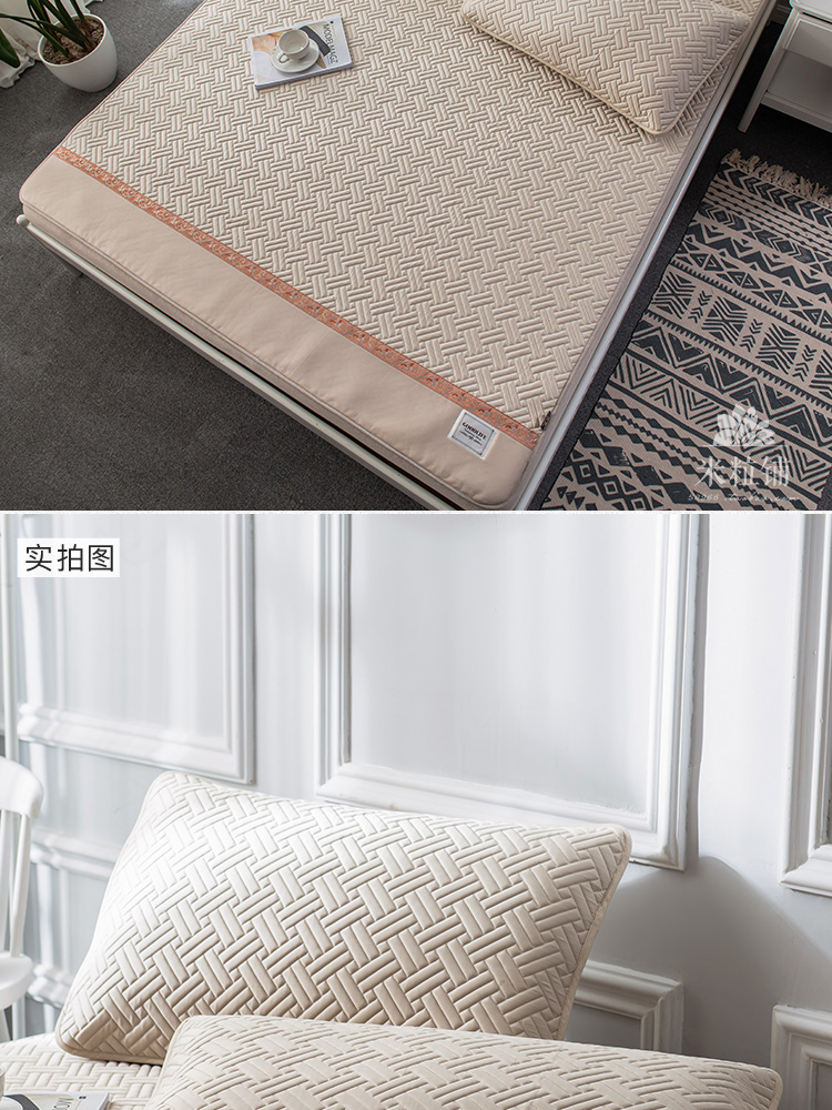 Cửa hàng hạt gạo mủ cao su tự nhiên Tencel băng lụa mat ba bộ điều hòa Tencel ghế mềm có thể giặt thảm trải giường 1,8m - Thảm mùa hè chiếu trúc đơn