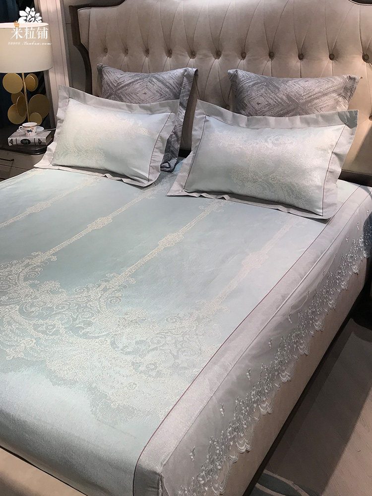 High-end lace 800D high quality ice silk mat summer air conditioning mat cool feeling 1.8m 1.5m washable folding