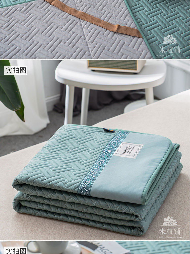 Cửa hàng hạt gạo mủ cao su tự nhiên Tencel băng lụa mat ba bộ điều hòa Tencel ghế mềm có thể giặt thảm trải giường 1,8m - Thảm mùa hè chiếu trúc đơn