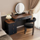 2025 new small apartment solid wood dressing table bedroom modern simple cream style master bedroom dressing table and cabinet integrated