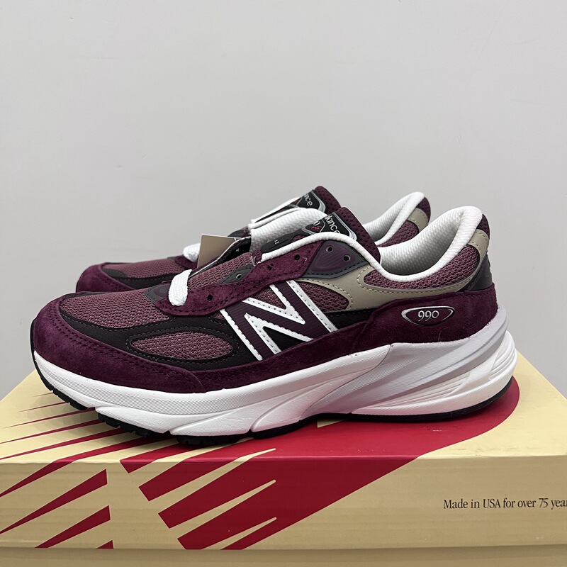 New Balance U990Bt6 990V6 Burgundy American-Made Retro Jogging Casual Shoes