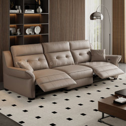 Italian minimalist leather first-class multifunctional electric sofa smart adjustable living room single three-seat sofa