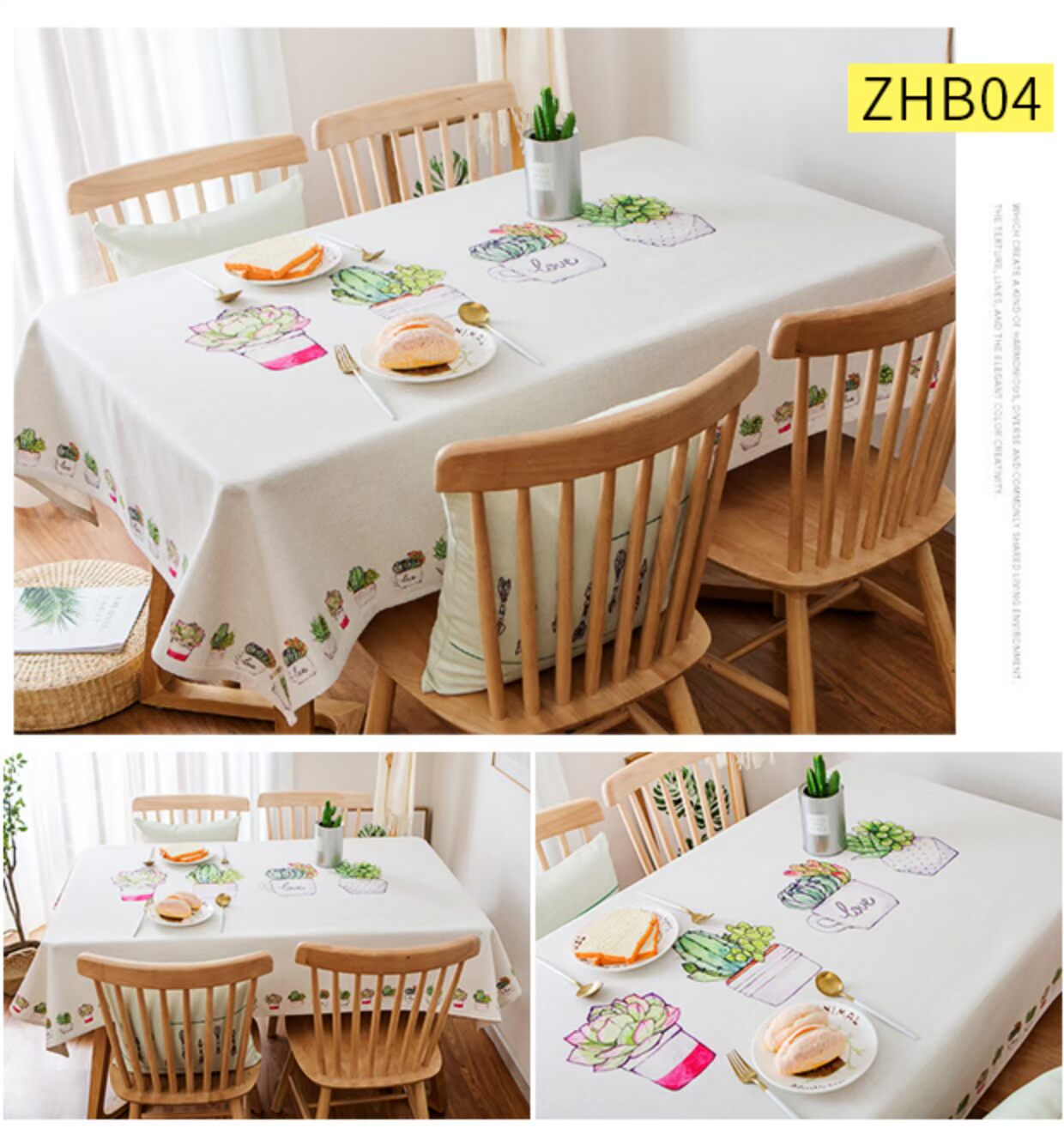 Khăn trải bàn Bắc Âu vải cotton và cây xanh nhỏ tươi không thấm nước chống nóng bàn trà vải bàn hình chữ nhật khăn trải bàn vải khăn trải bàn