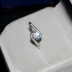S925 sterling bạc mô phỏng nhẫn kim cương nữ bốn móng đơn giản nhẫn 50 điểm khoan tám trái tim và tám mũi tên với kim cương trên nhẫn - Nhẫn nhẫn lông voi Nhẫn
