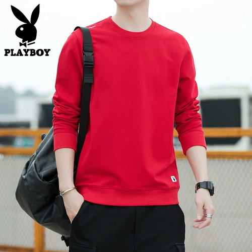 Playboy, толстовка, флисовый демисезонный лонгслив для отдыха, футболка, 2022, в корейском стиле