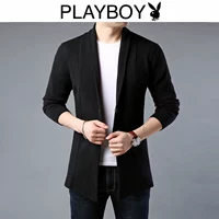 Длинный черный кардиган