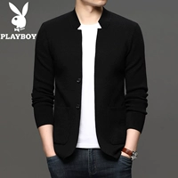 Цветной черный кардиган