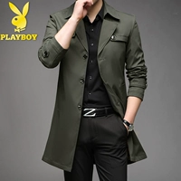 11-8907 карман траншеи в средней длине без кнопок Обычные чернила зеленые