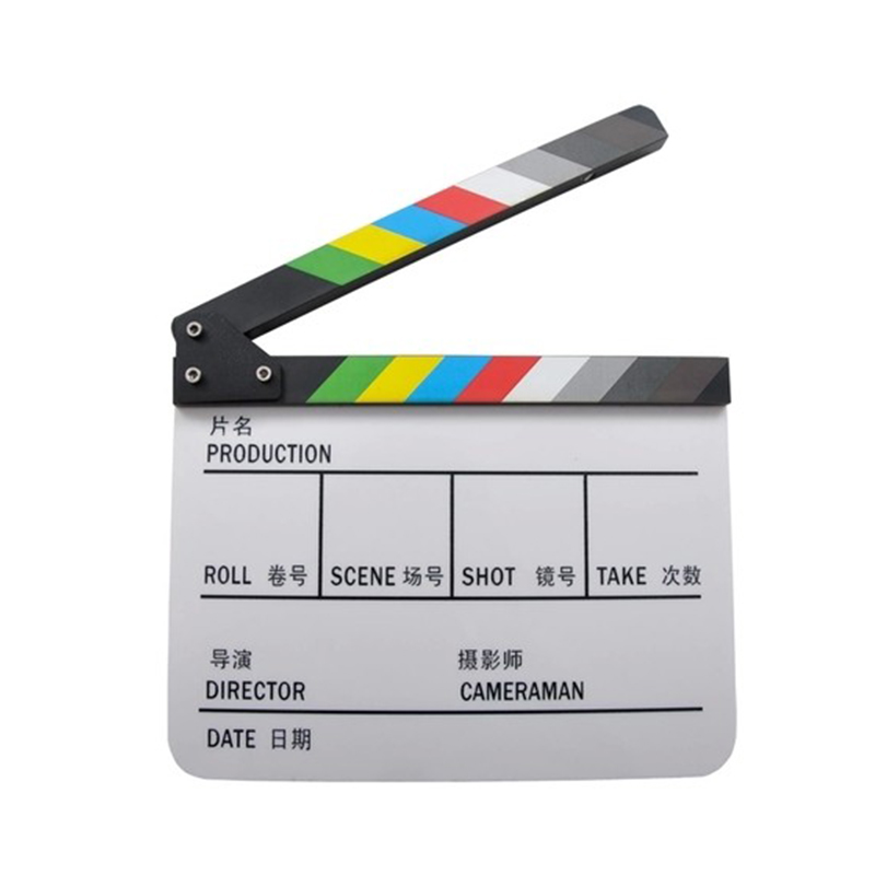 Chinese and English color film memory board Organic engraving word with magnet Film playing board Clapping board Director board Send pen