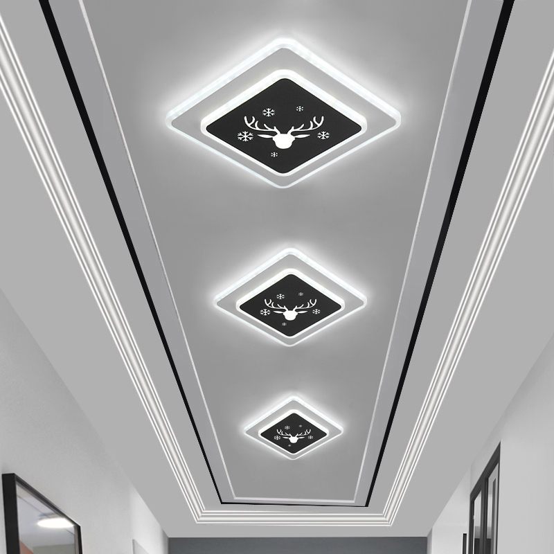 Simple and modern LED ceiling light Walkway light Corridor light Creative entrance light Light luxury cloakroom balcony light deer head
